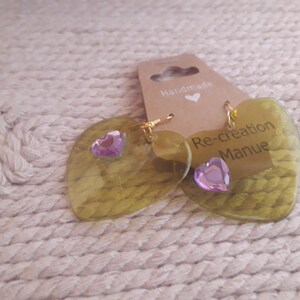 Plastic heart earring