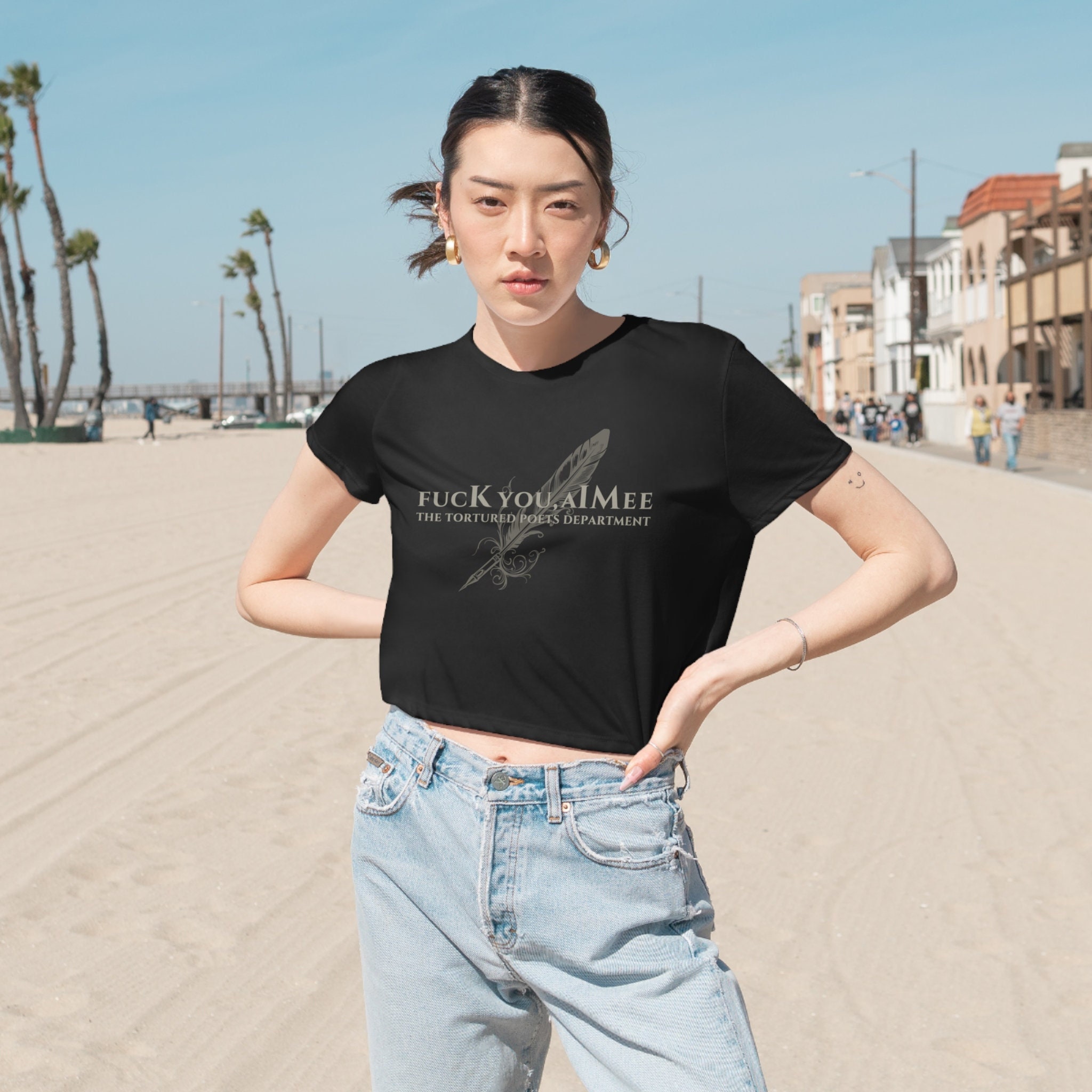 fucK you, aIMee Crop Tee: TTPD taylor version Crop Top, TTPD Merch, Taylor Merch