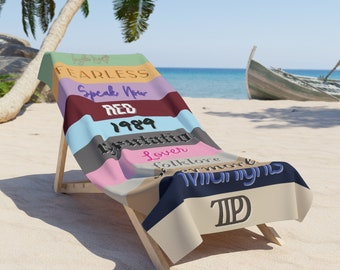 Taylor Swift Eras Beach Towel -  TTPD Swiftie Summer Accessory