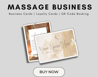 Massage Therapist Business Card I Printable | Massage Template Business Branding | Massage Therapy Business Marketing | Editable | Canva
