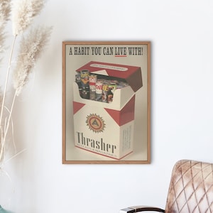 Thrasher Magazine Cover Poster, Marlboro Poster, Marlboro Wall Art, Thrasher Magazine, Skater Art, Skateboarding Poster, Skateboarding Gift