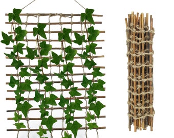 Rankhilfe aus Weide für Kletterpflanzen 100x200 cm | Rankgitter Juteschnur Pflanzenwachstum und Dekoration Ranknetz Pflanzennetz Rankleiter