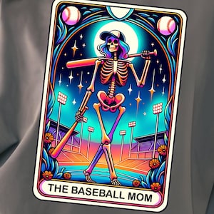 Comfort Colors Baseball Mom Tarot Card Skeleton Shirt, Baseball Mama, Mom Tarot Card Shirt, Skeleton Baseball, Gameday Shirt,Tarot Lover Tee