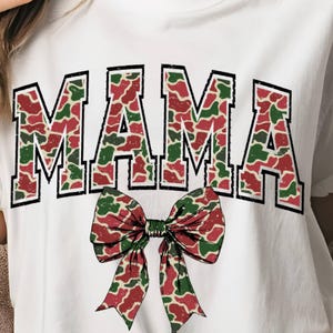 Camo Bow Mama T-Shirt: Women&#39;s Camouflage Shirt