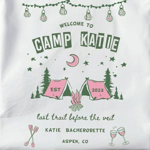 Luxury Camp Bachelorette Shirt, Custom Camping Bachelorette Party Sweatshirt, Mountain Bride,Retro Lake Themed Bridal Party Gifts Hiking Tee