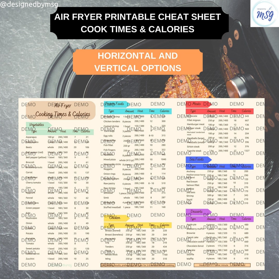 Air Fryer Printable Guide Cheat Sheet Horizontal And Vertical Etsy air-fryer-printable-guide-cheat-sheet-horizontal-and-vertical-etsy