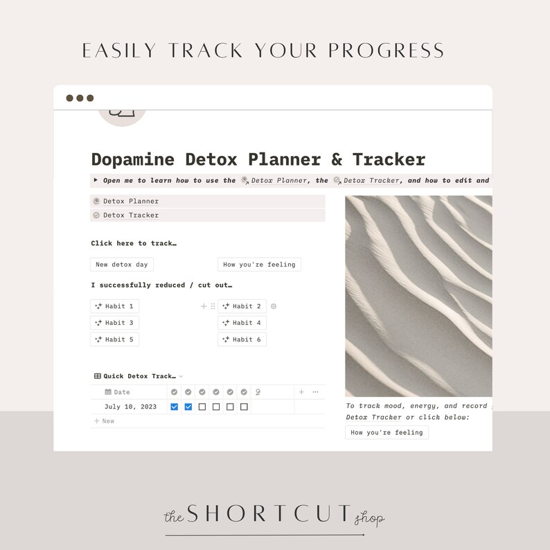 Dopamine Detox Notion Template Planner and Tracker Digital - Etsy