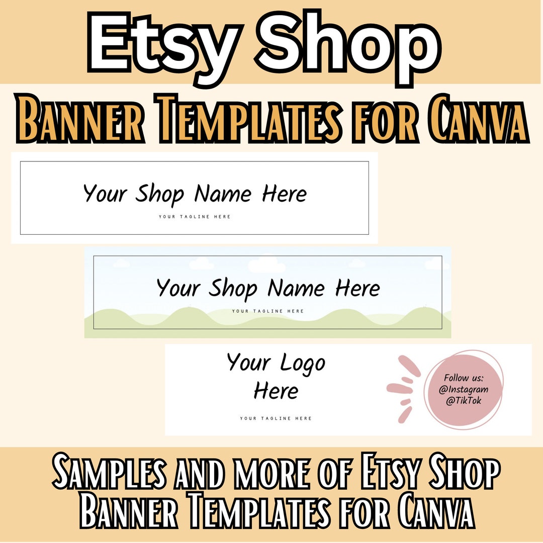 Etsy Shop Banner Kit and Templates for Editing on Canva Canva Free and Etsy Shop Banner Kit and Templates for Editing on Canva Canva Free and