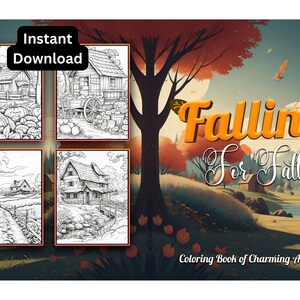 Falling For Fall Coloring Book For Adult Stress Relief And Relaxation