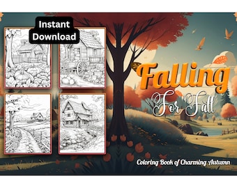 Falling For Fall Coloring Book For Adult Stress Relief And Relaxation