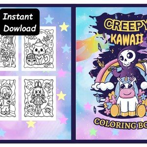 Creepy Kawaii: A Pastel Goth Coloring Book For Adults, With Spooky Chibi Illustrations For Stress Relief and Relaxation