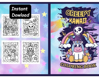 Creepy Kawaii: Ein Pastell Goth Malbuch für Erwachsene, mit gruseligen Chibi Illustrationen zum Stressabbau und Entspannung