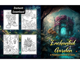 Enchanted Garden Coloring Book For Stress Relief and Relaxation
