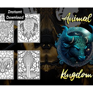 Animal Kingdom Coloring Book for Stress Relief and Relaxation