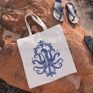Fisherman Aesthetic Octopus Tote Bag Sirencore Ocean Inspired Style Mermaidcore Aesthetic Alt Goth Summer Trending Coastal Granddaughter Bag
