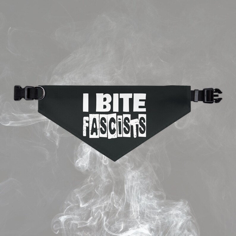 I Bite Faschisten Hundehalstuch Halsband Zubehör Anti Trump Demonstrieren Zeichen Ficken Trumpf 8647 Politische Punk Haustierkleidung Essen Die Reichen Keine Könige FDT Bild 7