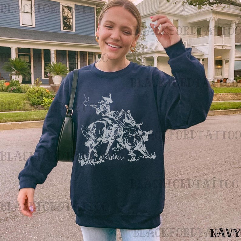 Rodeo Rope Blue Cowboy Club Western Sweatshirt Roping Rodeo Shirt Tactical Cowboy Like ...