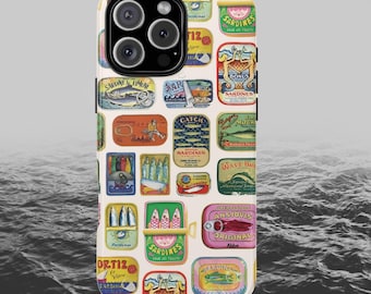 Sardine Phone Case Fisherman Aesthetic Coquette IPhone 17 Case Protective Sardine Tinned Fish Phone Cases Coastal Preppy Dolce Vita Summer
