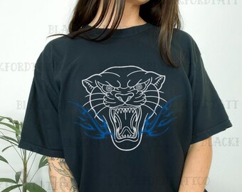 Y2K Panther Tattoo Flash Shirt Alt Grunge Streetwear Western Graphic Tee Yallternative Aesthetic Clothes Traditional Tattoo Artist Tshirt