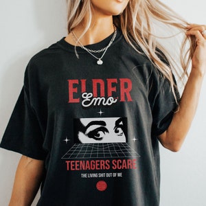 Oudere emo zwart streetwear stijl tshirt MCR tieners grappig alternatief shirt nooit een fase pop punk kind gepensioneerde scène goth moeder vader Tee