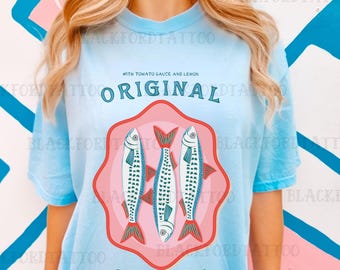 Sardines Shirt Fisherman Aesthetic Tinned Fish Graphic Tee Italian Summer Dolce Vita Coastal Preppy Stuff Ocean Inspired Style Top Trending