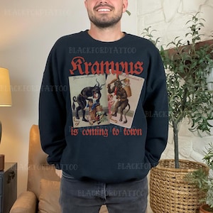 Krampus Sweater Creepmas Shirts That Go Hard Winter Solstice Sweatshirt Gothic Christmas Hail Santa Funny Xmas Pagan Yule Holiday Gift
