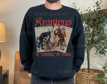 Krampus Sweater Creepmas Shirts That Go Hard Winter Solstice Sweatshirt Gothic Christmas Hail Santa Funny Xmas Pagan Yule Holiday Gift