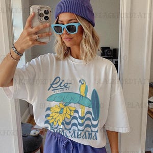 Camiseta estética de pescador, camiseta gráfica de los años 90, estilo náutico costero de Río de Janeiro, dinero antiguo, cosas preppy, estilo inspirado en el océano, tendencia de verano