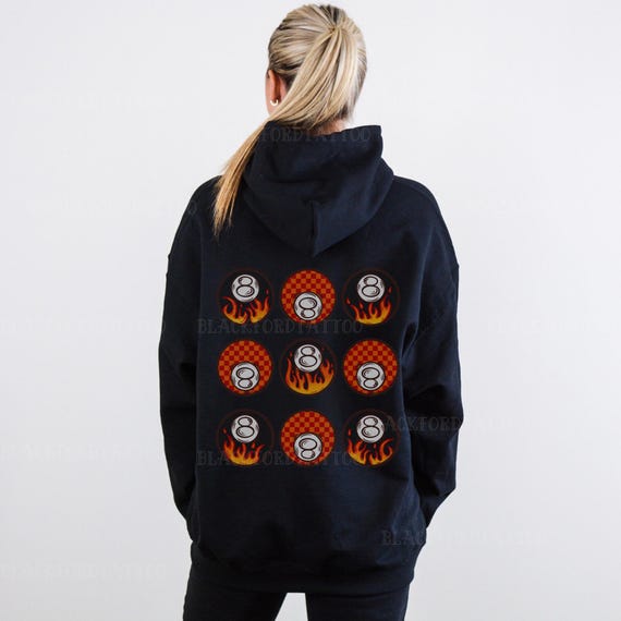 8 Ball Hoodie Tattoo Flash Streetwear Apparel Graphic Y2K Alt Clothing Emo Aesthetic Oversized Gothic Clothes Mental Health Fuck Patriarchy