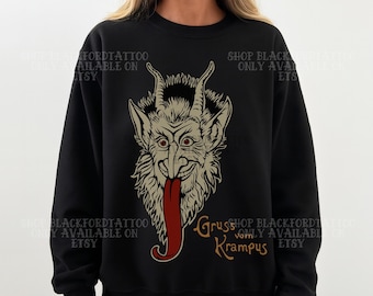 Krampus Sweatshirt Goth Christmas Sweater Creepmas Yule Shirt Winter Solstice Gothic Clothing Hail Santa Gothmas Xmas Pagan Holiday Shirt
