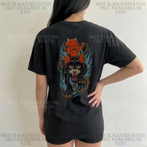 Little Devil Traditional Tattoo Flash Shirt Alt Grunge Streetwear Western Graphic Tee Yallternative Aesthetic Clothes Tattoo Artist Tshirt