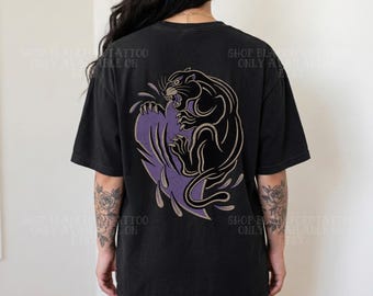 Panther Traditional Tattoo Flash Shirt Alt Grunge Streetwear Western Graphic Tee Yallternative Aesthetic Clothes Trendy Tattoo Artist Tshirt