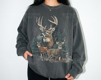 Bluza Comfort Colors Midwest Vintage sweter z jeleniem Sezon polowań Prezent Vintage Country Western Butik Outdoors Leśne stworzenie