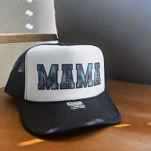 Punchy Western Mama 90s Neon Aztec Trucker Hat Country Girl Mom Cap Womens Black Pink Mesh Gift for Mother Bright Summer Texas River Hat