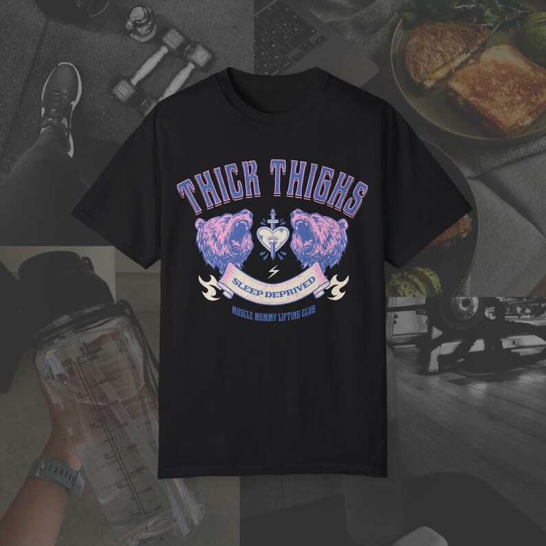 Muscle Mommy Shirt Pump Cover Tshirt Thick Thighs T-shirt Weightlifting Workout Tee Gym Pumpcover Shirt Gift for Powerlifter Trendy Fitness image 7