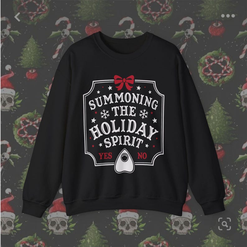 Goth Christmas Sweater Creepmas Winter Solstice Sweatshirt Krampus Hail
