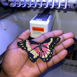Embroidered Butterfly Patch: Iron On / Sew On - 4&quot; x 3.5&quot;