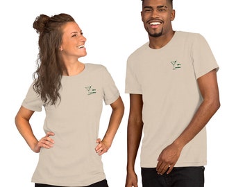 Olive Another Embroidered Shirt - Sip in Style with Our Soft, Lightweight Tee Featuring a Martini Glass Design!