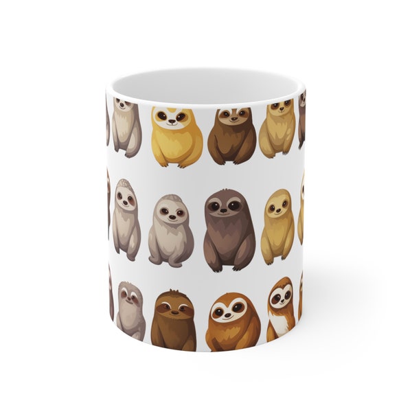 Colorful Sloth Parade Extravaganza Mug 11oz