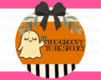 Groovy Ghost Halloween Sign SVG – Jesienna dekoracja (do pobrania cyfrowego)