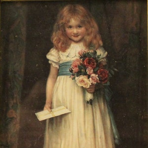 Der Liebesbrief eines jungen Mädchens von Charles Trevor Garland - 8 "(B) x 10" (H) (Rahmen) (4,5" (B) x 5,75 (H) (Kunst)