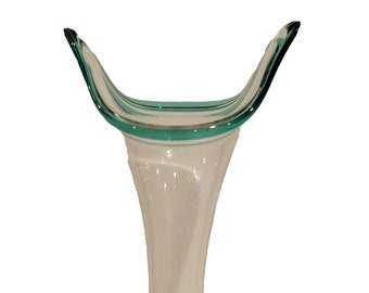 Mesmerizing Mid-Century Modern Art Glass Vase - Emerald Elegance