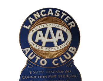 Take a Scenic Route Through History: Vintage AAA Lancaster Badge (3.5")