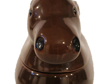 Vintage North American Ceramic Company Brown Moose Ceramic Cookie Jar - Marked on the Bottom DCJ-19, 1985 N, A, C