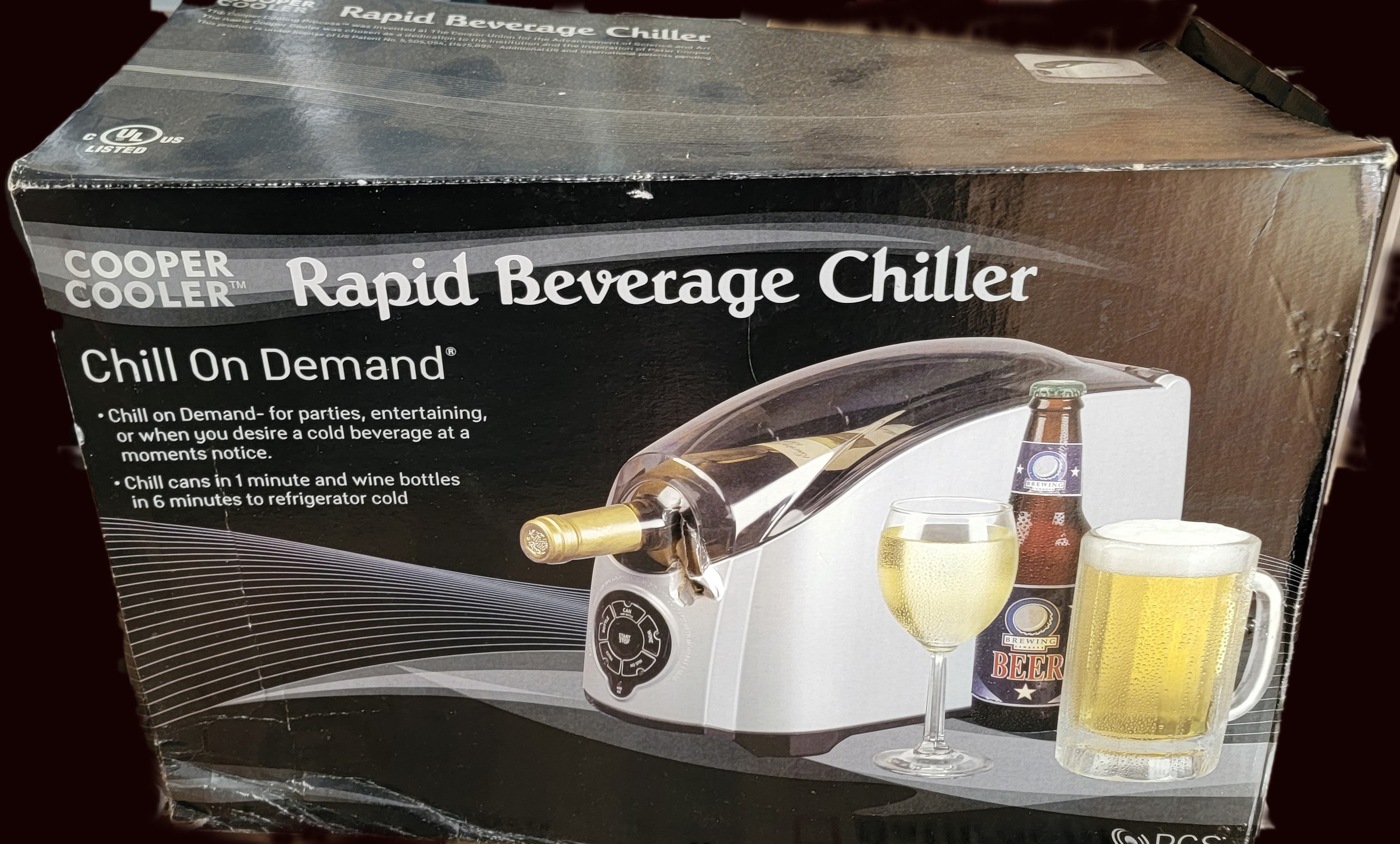 Vintage Cooper Cooler - Rapid Beverage Chiller - Revolutionary Cooling System (RCS)