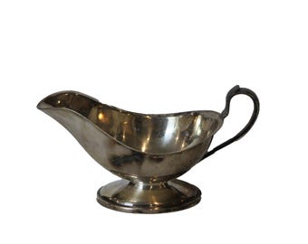 Vintage Silberplatte Sauciere von Crescent Silver Mfg. Co.
