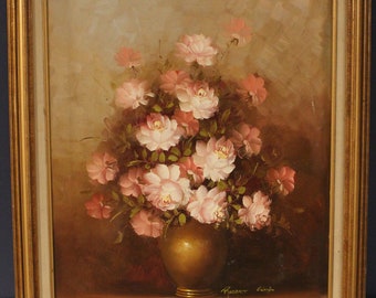 Vintage Charm with a Touch of History: Pink & White Roses (1970s-80s) by Robert Cox