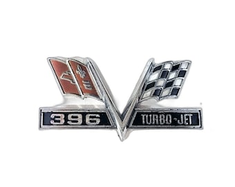 Vintage 1960s Chevy 396 Turbo-Jet Car Emblem
