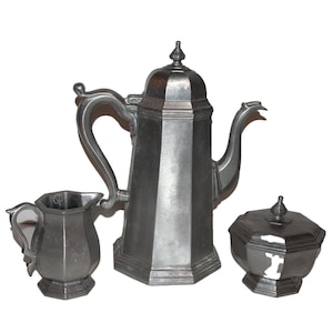 Vintage International Craft Metal Coffee Set by International Silver Company, Silver Toned Metal, Circa Mid to Late 1900s