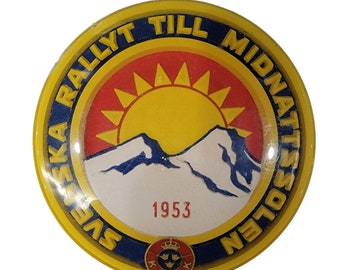 Own a Piece of Rallying History: 1953 Swedish Rally to the Midnight Sun Badge (3.125")